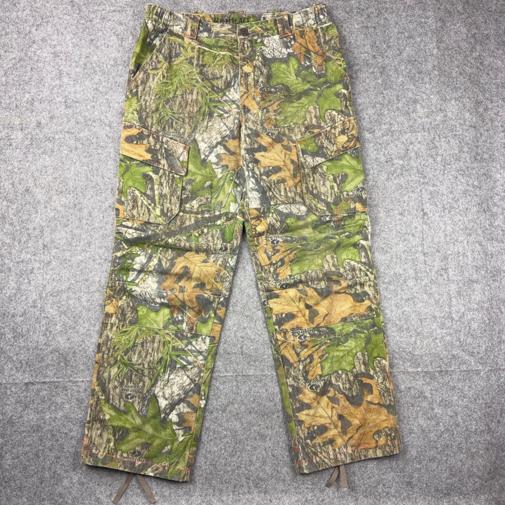RedHead Silent-Hide Pants Mens L Mossy Oak Obsession Camo Hunting Cargo Elastic